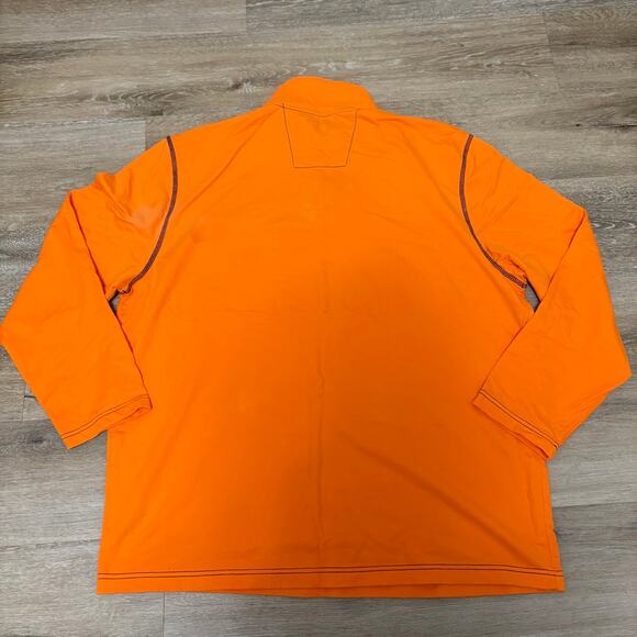 Nautica Men's Orange 1/4 Zip Pullover Sweatshirt Vintage Size XXL - Picture 2 of 4